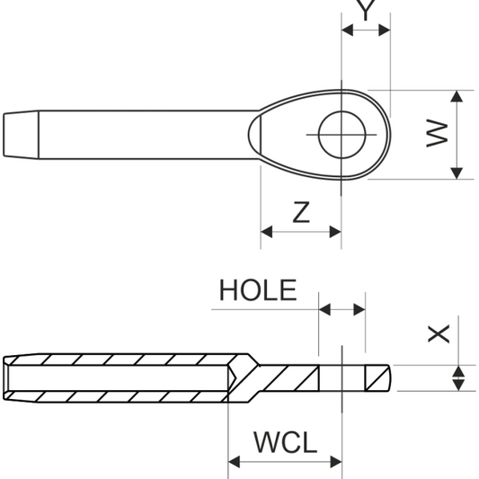 SELDÉN EYE TERMINALS TERMINAL EYE WIRE 5 (HF) ST 308-303 TERM EYE WIRE ø5 (HF)